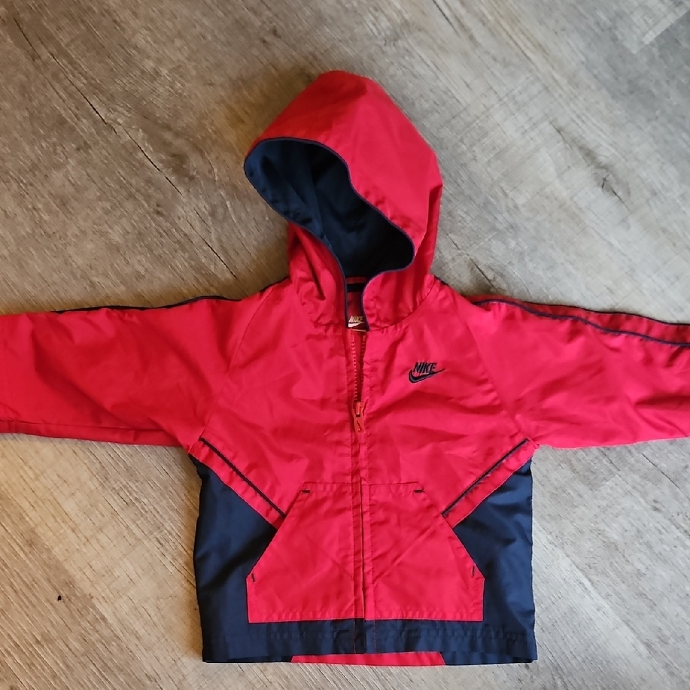 Nike Kids Red and Navy Raincoat